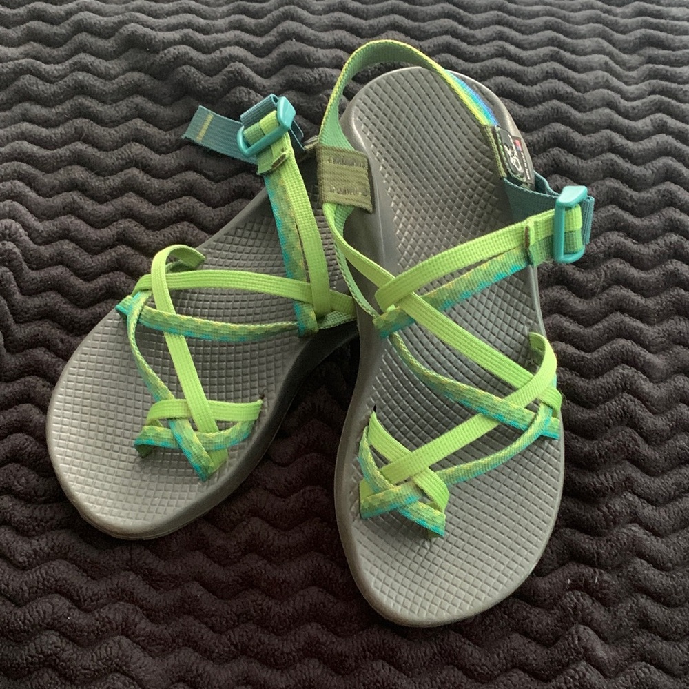 Chaco Teal and Olive Sandals